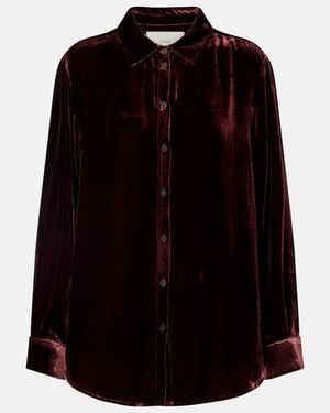 Asceno London Velvet Shirt - Black