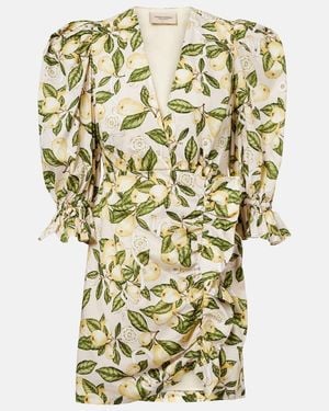 Adriana Degreas Printed Cotton-Blend Minidress - Metallic