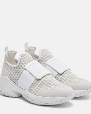 Roger Vivier Viv' Run Woven Trainers - White