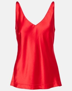 Dorothee Schumacher Sense Of Shine Silk-Blend Satin Camisole - Red