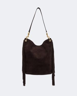 Nili Lotan Schultertasche Asher Aus Veloursleder - Schwarz
