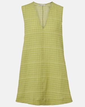 Asceno Derya Checked Cotton Minidress - Green