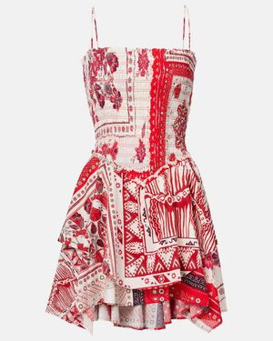 Isabel Marant Anka Shirred Printed Cotton Minidress