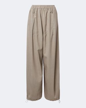 Frankie Shop Oakdale Virgin Wool Wide-Leg Trousers - Natural