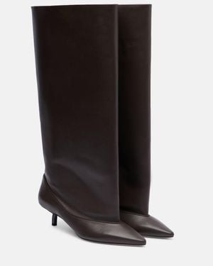 Jacquemus Tourni Leather Knee-High Boots - Black