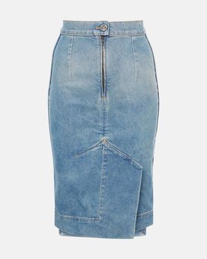 Vivienne Westwood Orb Denim Pencil Skirt - Blue