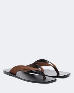 A.Emery Kinto Suede Thong Sandals - Brown