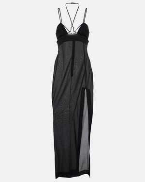 Nensi Dojaka Cutout Halterneck Cotton Gown - Black