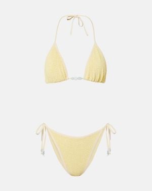 Hunza G Gina Beaded Bikini - Metallic