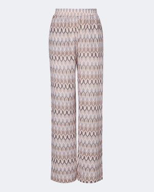 Melissa Odabash Olivia Chevron Knitted Wide-Leg Pants - Multicolor