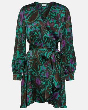 Velvet Bridget Printed Satin Minidress - Green