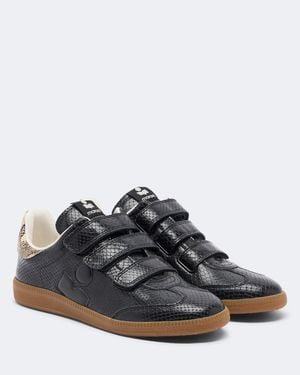 Isabel Marant Baskets Beth En Cuir Facon Serpent - Noir