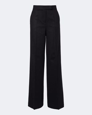 Max Mara Camel Hair Wide-Leg Pants - Black