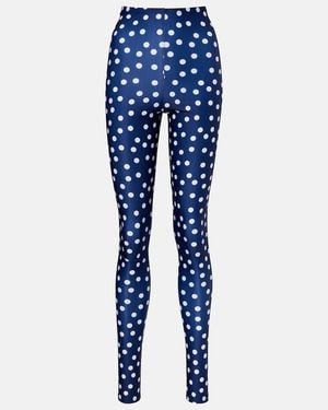 Jean Paul Gaultier Polka-Dot Jersey Leggings - Blue