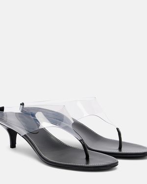 Magda Butrym Leather And Pvc Thong Sandals - Grey