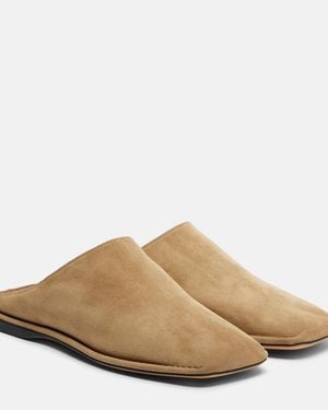 The Row Piper Suede Mules - Natural