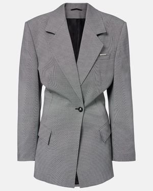 The Attico Wool And Cotton Blazer - Gray
