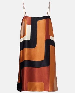 Faithfull the Brand Phylis Printed Satin Minidress - Orange
