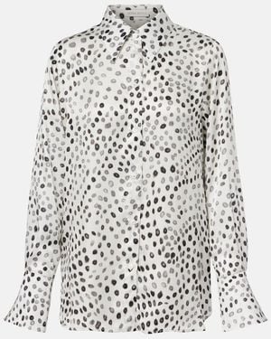 Nina Ricci Printed Satin Blouse - White