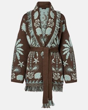 Alanui Echoes Of The Island Wool And Cotton Cardigan - Brown