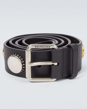 Balenciaga Ceinture En Cuir A Ornements - Noir