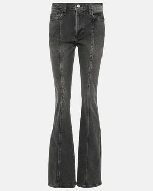FRAME Le High Flare High-Rise Flared Jeans - Grey
