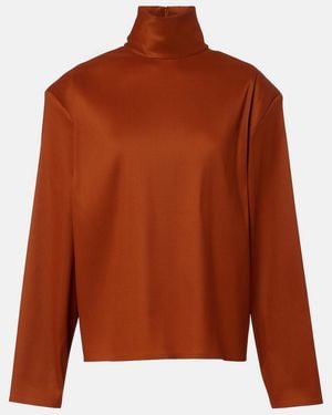 Saint Laurent Top Aus Einem Seidengemisch - Braun