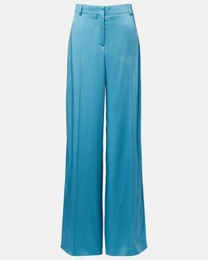 Stella McCartney Satin Wide-Leg Pants - Blue