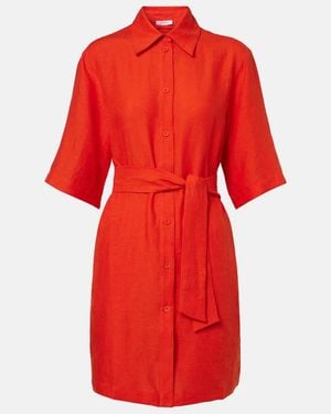 Eres Seducteur Linen Shirt Dress - Red
