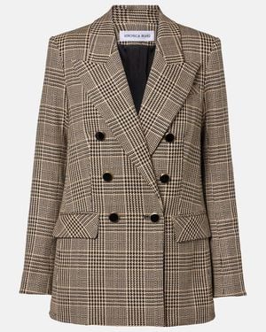 Veronica Beard Rhys Houndstooth Double-Breasted Blazer - Brown