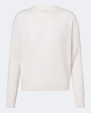 Eleventy Cable-Knit Cashmere Sweater - White