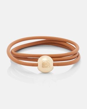 Loewe Pebble Leather Bracelet - Brown