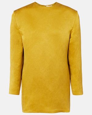 Saint Laurent Silk Mini Dress - Yellow