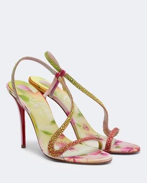 Christian Louboutin Rosalie Embellished Satin Slingback Sandals - Pink