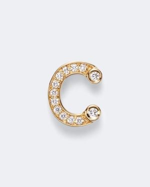 Sophie Bille Brahe Initial Petite C 18Kt Single Earring With Diamonds - White