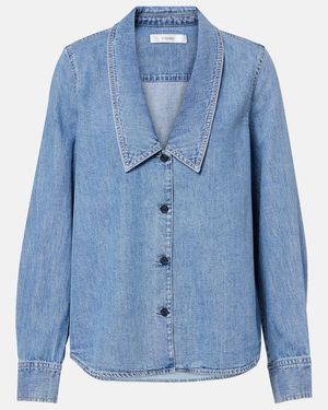 FRAME Jeanshemd Low Collar - Blau