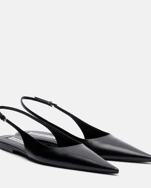 Victoria Beckham Leather Slingback Flats - Black