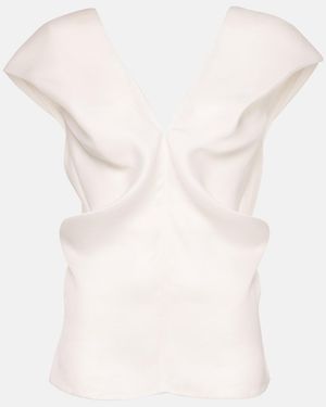KHAITE Ami Silk Top - Natural