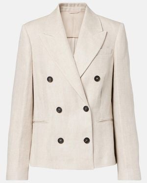 Brunello Cucinelli Linen And Cotton Blazer - Natural