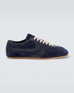 Dries Van Noten Leather-Trimmed Suede Trainers - Blue