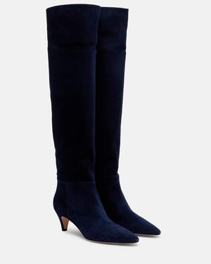 Gianvito Rossi Elise Suede Knee-High Boots - Blue