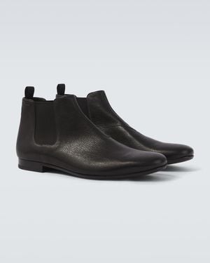 Prada Leather Chelsea Boots - Black
