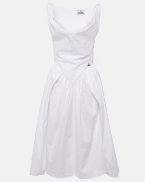 Vivienne Westwood Sunday Gathered Cotton-Poplin Dress - White