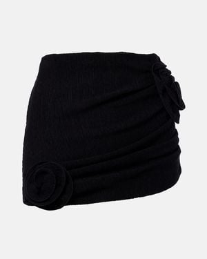 Magda Butrym Floral-Applique Crepe Miniskirt - Black