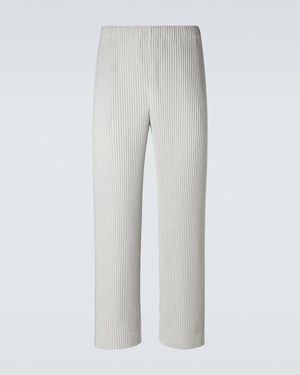 Homme Plissé Issey Miyake Colour Pleats Straight Trousers - White
