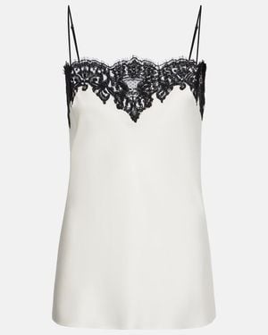 Stella McCartney Sleeveless Lace Satin Top - White