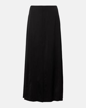 Dries Van Noten Satin Crepe Maxi Skirt - Black