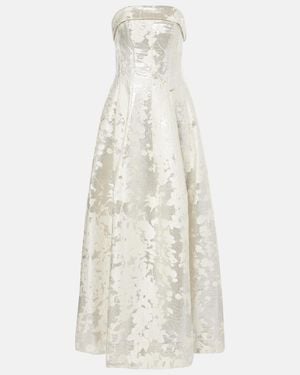 Jonathan Simkhai Octavia Lame Jacquard Corset Gown - White
