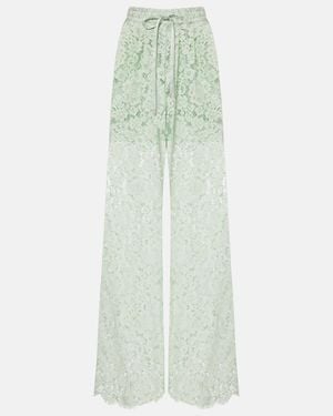 Dolce & Gabbana Lace Wide-Leg Trousers - Green