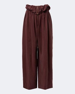 Chloé Silk-Blend Poplin Wide-Leg Pants - Purple